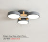 Wooden Modern Gray Round Bedroom Ceiling Lamp