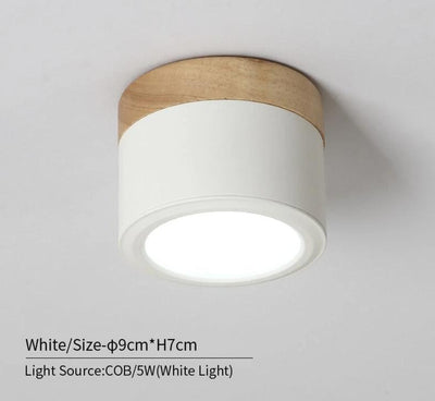 Nordic LED Round Wooden Ceiling Lamp