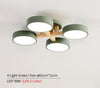 Wooden Modern Gray Round Bedroom Ceiling Lamp