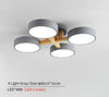 Wooden Modern Gray Round Bedroom Ceiling Lamp