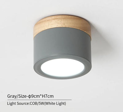 Nordic LED Round Wooden Ceiling Lamp