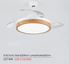 Modern 220V Wooden Led Ceiling Fans Lamp With  Remote Control