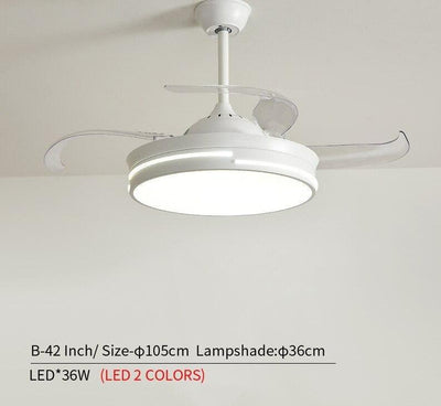 Modern 220V Wooden Led Ceiling Fans Lamp With  Remote Control