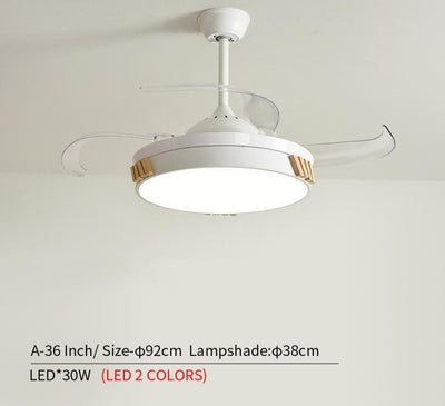 Modern 220V Wooden Led Ceiling Fans Lamp With  Remote Control