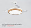 Modern 220V Wooden Led Ceiling Fans Lamp With  Remote Control