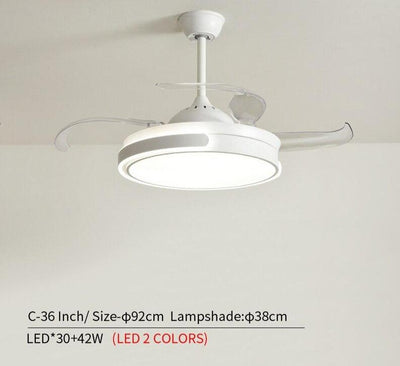 Modern 220V Wooden Led Ceiling Fans Lamp With  Remote Control