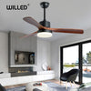 LED Wooden Ceiling Fans lamp For Living Room 