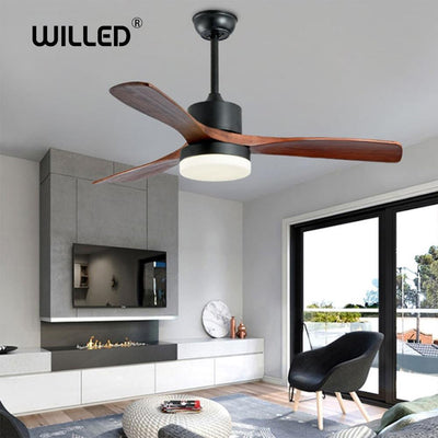 LED Wooden Ceiling Fans lamp For Living Room