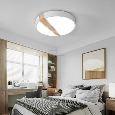 Round Green Modern LED Ceiling Light Fixture