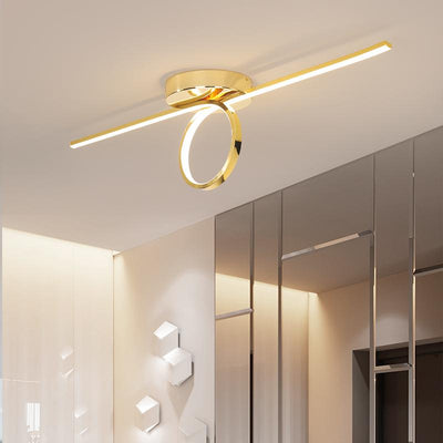 Gold/Chrome Plated Stylish Modern Ring Unique LED Ceiling Lights Fixtures