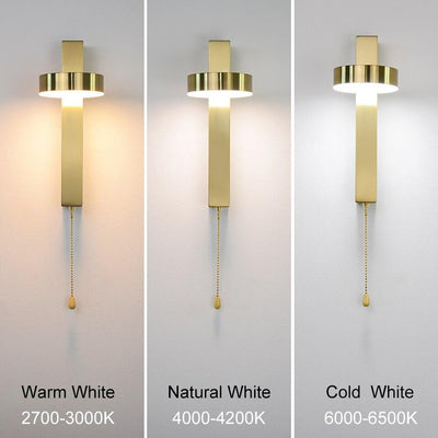 Nordic Minimalist Design Golden Stair wall Light with Switch