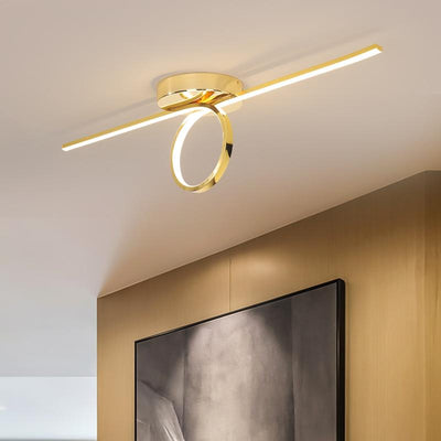 Gold/Chrome Plated Stylish Modern Ring UUnique LED Ceiling Lights Fixtures