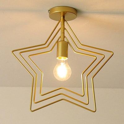 Creative Pentagram Iron Industrial wind Ceiling Light