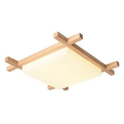 Nordic LED Wooden Ceiling Lights In Square Shape