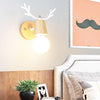 Led indoor wall lamps stair wall lamp fixture nordic macaron antler modern wall light wooden base bedroom E27 bulb wall sconces