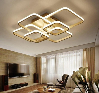 Square Circle Rings Modern LED Ceiling Lamp Fixtures