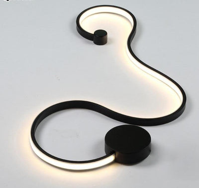 Snaky Acrylic White Black Iron Body SconceLED Lights Fixtures