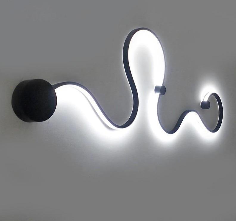 Snaky Acrylic White Black Iron Body SconceLED Lights Fixtures