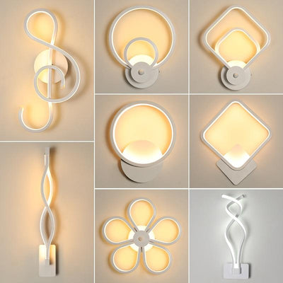 White Black Sconce Aluminum Corridor Decorate New Modern LED Wall Lamps