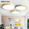 Round Wooden Ceiling Mounted Acrylic Lighting Fixtures With Metal Lampshade