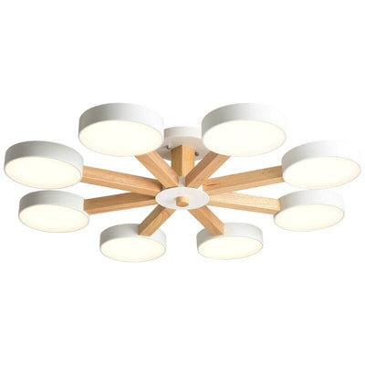 Modern White Lustre Wooden  Surface Mounted Lighting