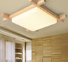 Nordic LED Wooden Ceiling Lights In Square Shape 