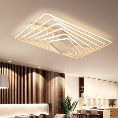 White Square LED remote control dimming ceiling lamp