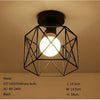 Modern nordic black wrought iron E27 led ceiling lamps