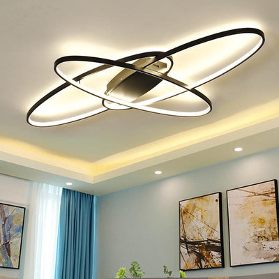 White/Black Dimmable Remote Controller Modern LED Chandelier Fixtures