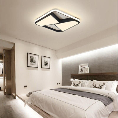 Black/White Rectangle modern led ceiling lights for living room With RC