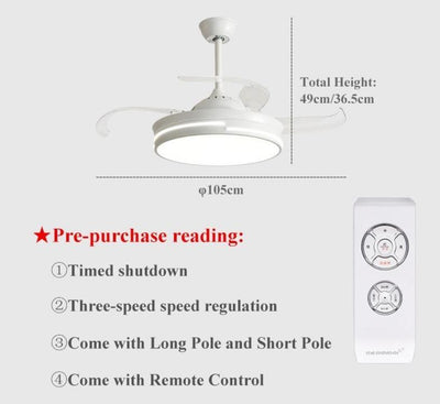 Modern 220V Wooden Led Ceiling Fans Lamp With  Remote Control