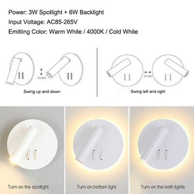 Nordic LED Bedside Wall Lamp with switch