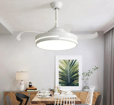 Modern 220V Wooden Led Ceiling Fans Lamp With  Remote Control