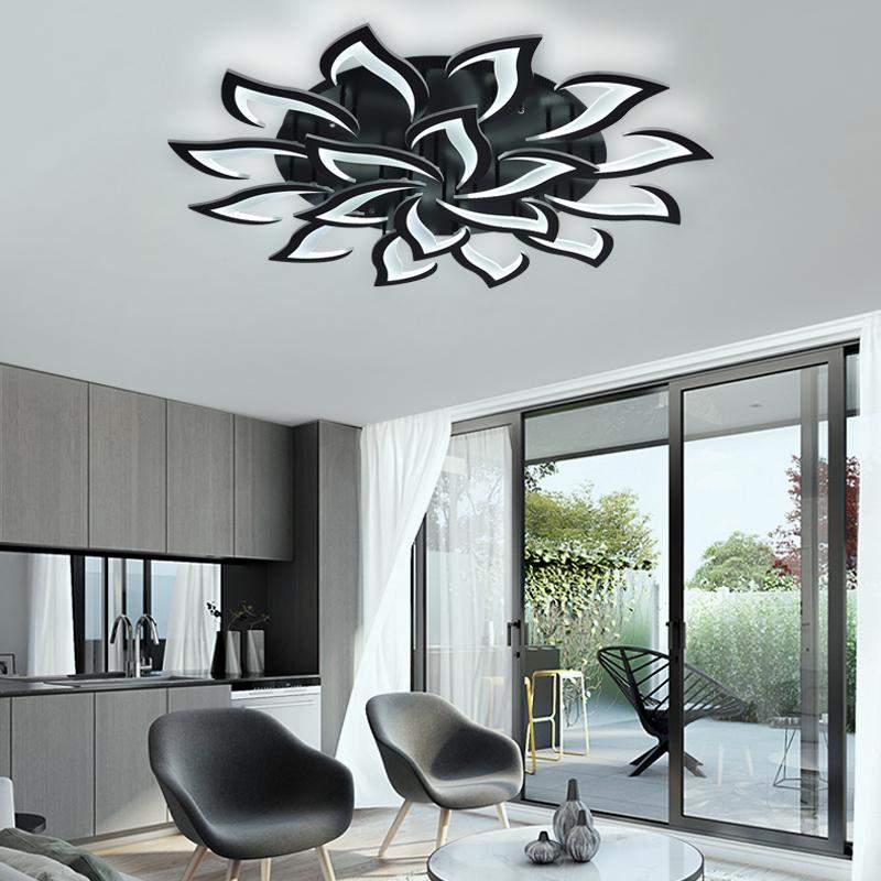 Designer Black Lotus LED Ceiling Light