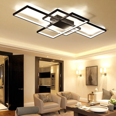 Rectangular / Square LED Black or White Ceiling Lamp