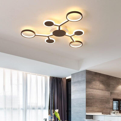 Modern remote LED chandelier lighting for living room