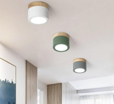 Nordic LED Round Wooden Ceiling Lamp