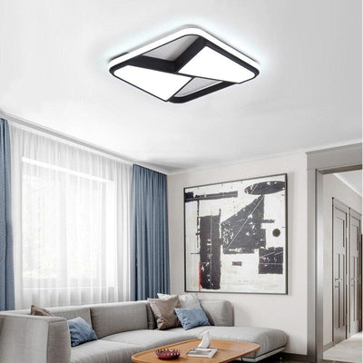 Black/White Rectangle modern led ceiling lights for living room With RC