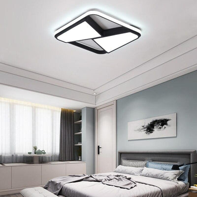 Black/White Rectangle modern led ceiling lights for living room With RC