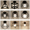 Modern nordic black wrought iron E27 led ceiling lamps