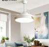 Modern 220V Wooden Led Ceiling Fans Lamp With  Remote Control