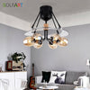 Nordic Industrial Glass Ceiling Fan Lamp With Remote Control