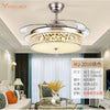 42" Led Invisible Ceiling Fans with Light Decorative Retractable Blade