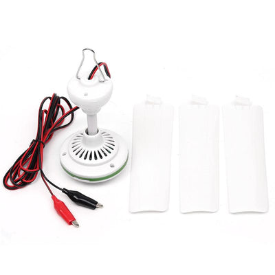 Plastic 3 Leaves Brushless Converter Motor Battery Mini Ceiling Fan With Switch