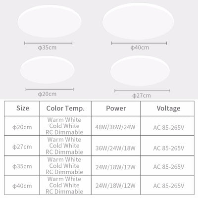 Surface Mount Remote Control Modern LED Ceiling Lighting Fixture