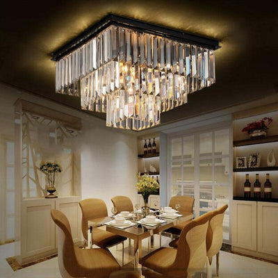 Crystal Flush Mounted Ceiling Light for Home and Hotel Decoration