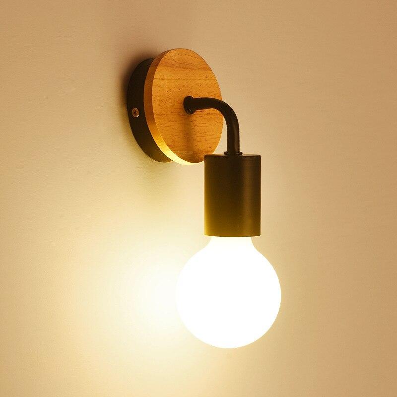 Modern Nordic Wooden Vintage Retro Edison Wall Lamp