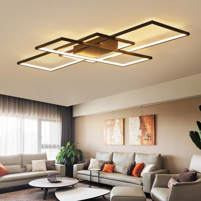 Lighting Garner - Black or White Cross Aluminum Modern Led Ceiling Chandelier