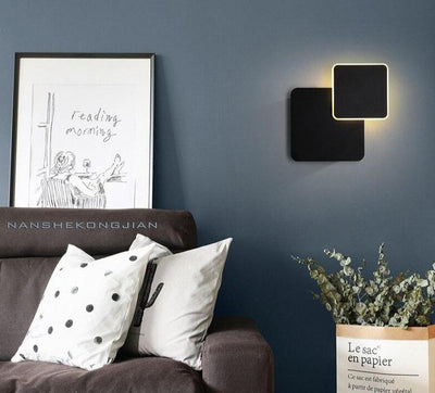 Square 360 degrees Rotatable Metal LED Wall Lamp