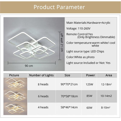 Smart LED Ceiling Lights Fixture - RC + App Control